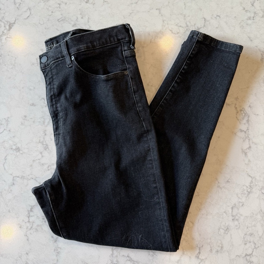 Banana Republic Premium Denim High Rise Skinny Jeans Black Elmo Wash Size 4